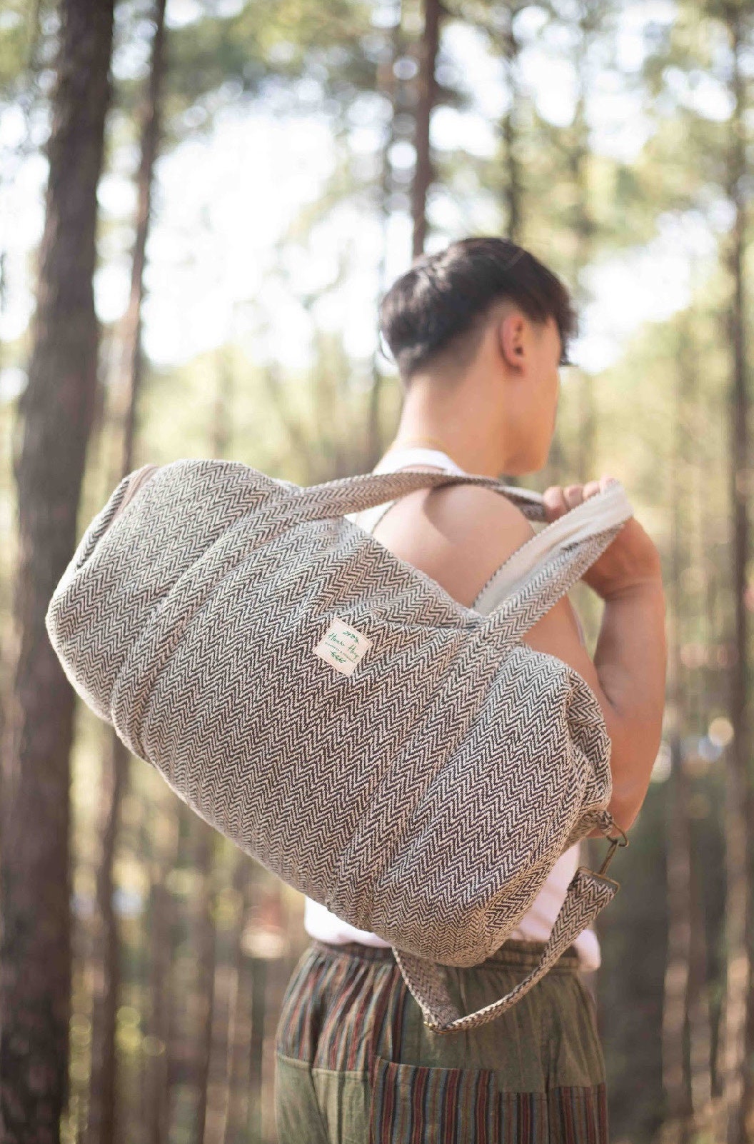 Pure Cotton Duffel Bag: Handmade Travel Holdall