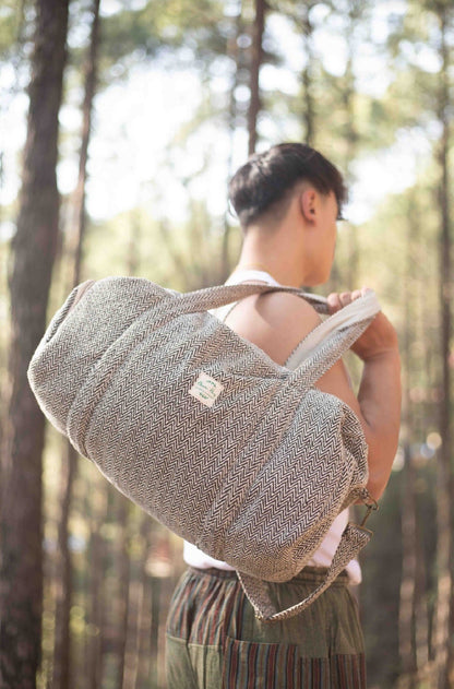 Pure Cotton Duffel Bag: Handmade Travel Holdall