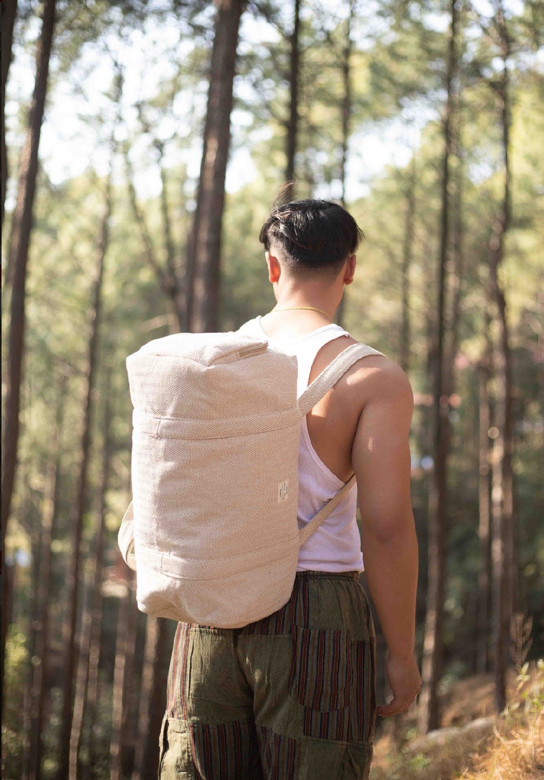 Pure Cotton Duffel Bag: Handmade Travel Holdall