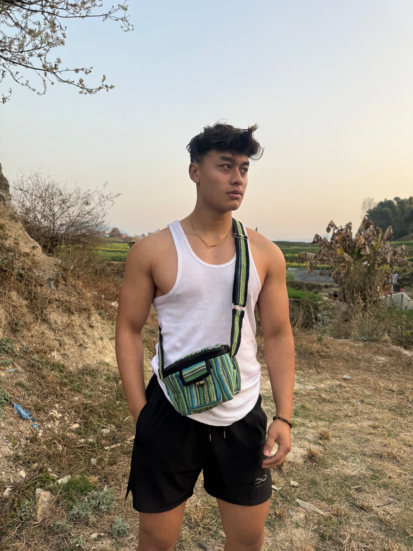 Handmade Cotton Camera Bag: Adjustable Strap Travel Case