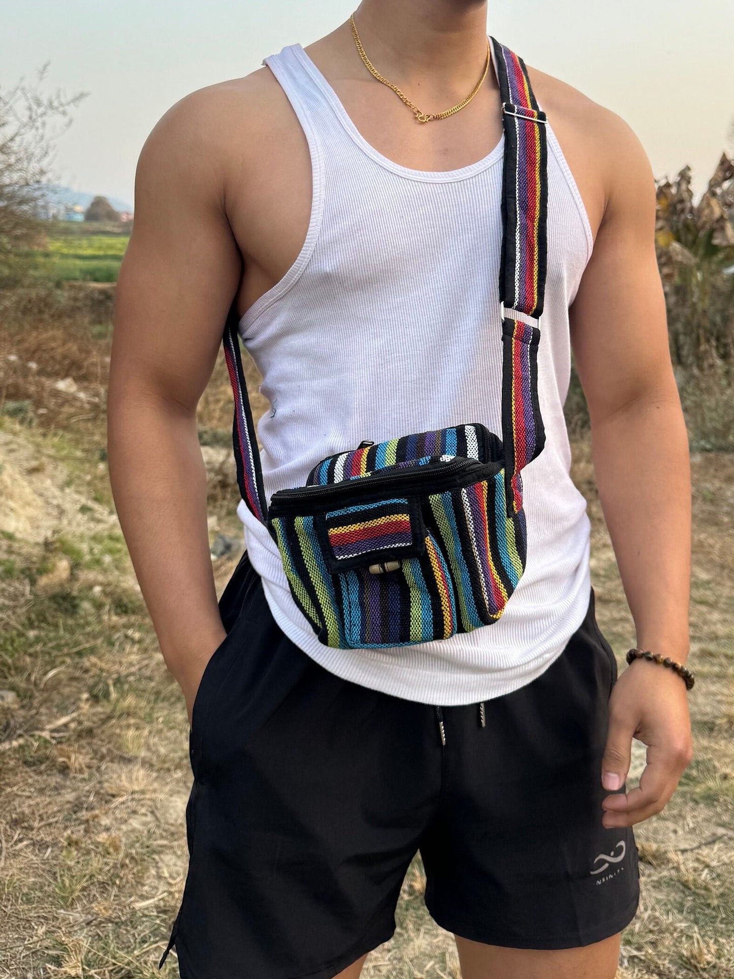 Handmade Cotton Camera Bag: Adjustable Strap Travel Case