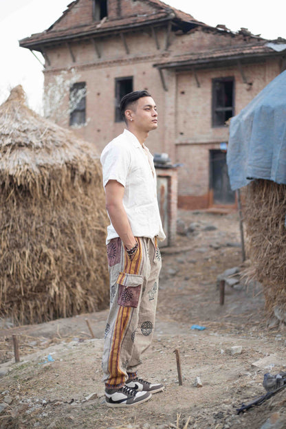 Hippie Hemp Cargo Pants  Sustainable Festival Trousers  Eco-Friendly Boho Clothing