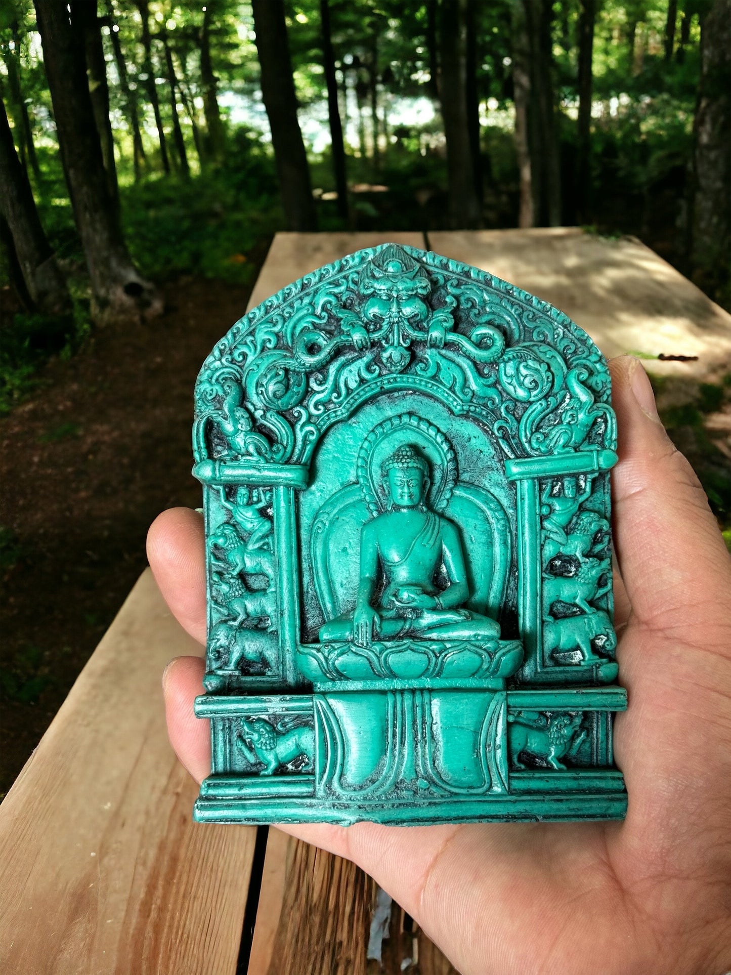 Exquisite Buddha and Green Tara Resin Statue: Handcrafted Beauty for Spiritual Serenity