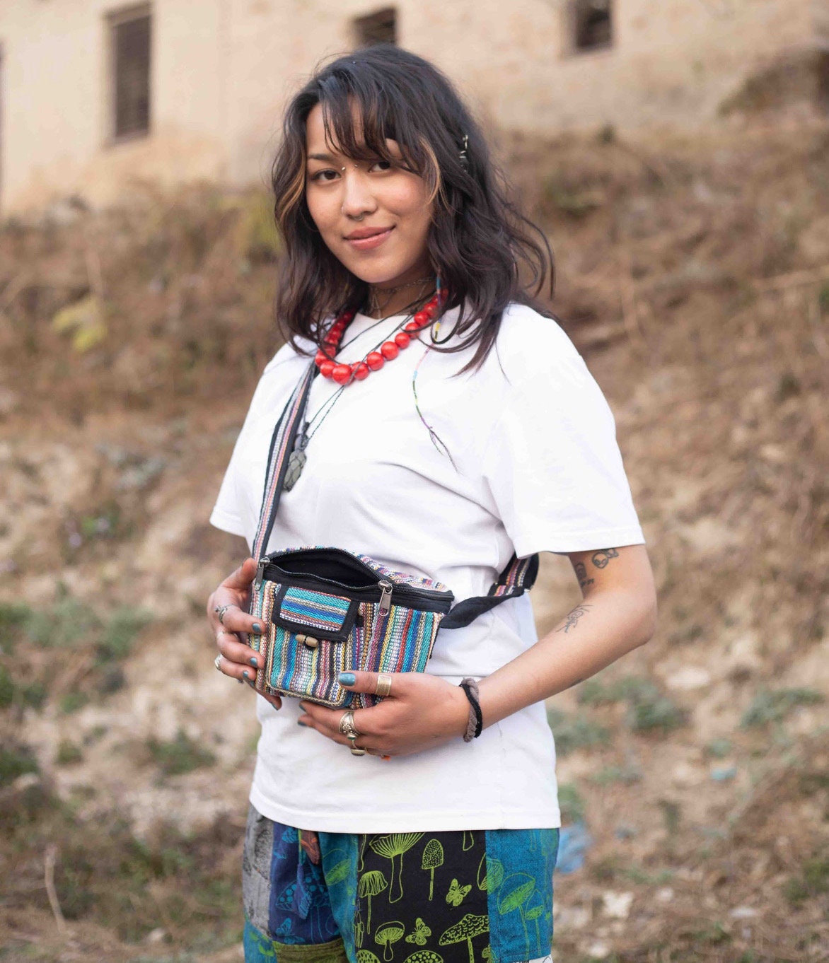 Handmade Cotton Camera Bag: Adjustable Strap Travel Case