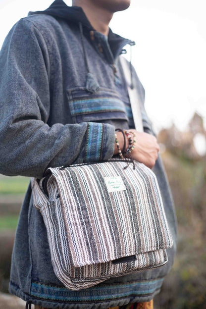 Himalayan Cotton Crossbody Bag: Handmade Hippie Shoulder Bag