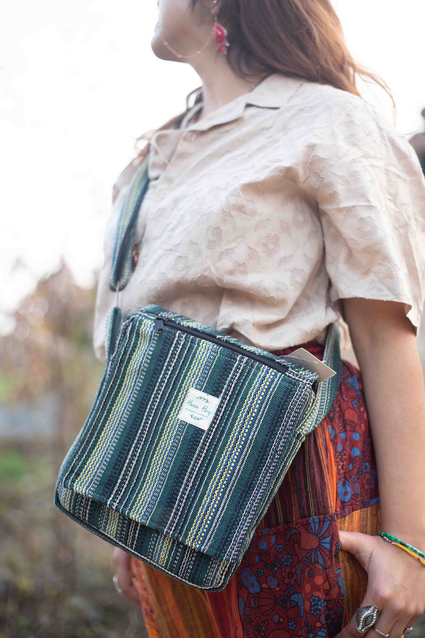 Himalayan Cotton Crossbody Bag: Handmade Hippie Shoulder Bag