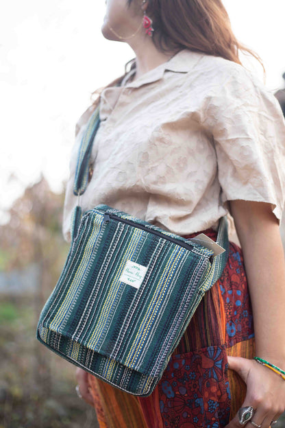 Himalayan Cotton Crossbody Bag: Handmade Hippie Shoulder Bag