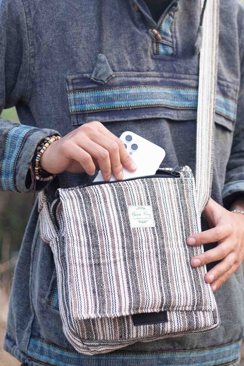 Himalayan Cotton Crossbody Bag: Handmade Hippie Shoulder Bag