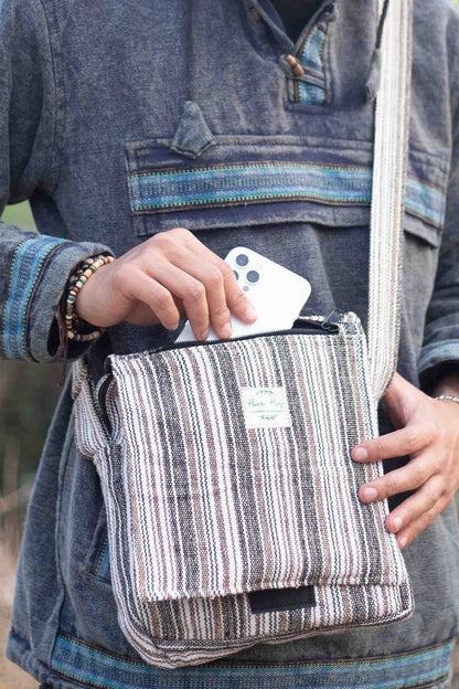 Himalayan Cotton Crossbody Bag: Handmade Hippie Shoulder Bag