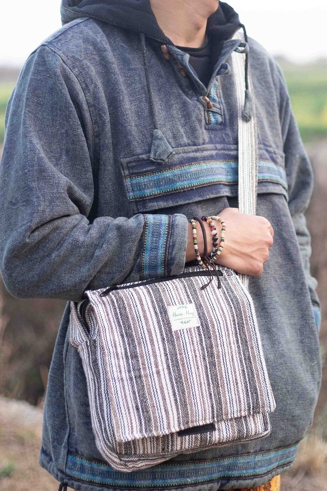 Himalayan Cotton Crossbody Bag: Handmade Hippie Shoulder Bag