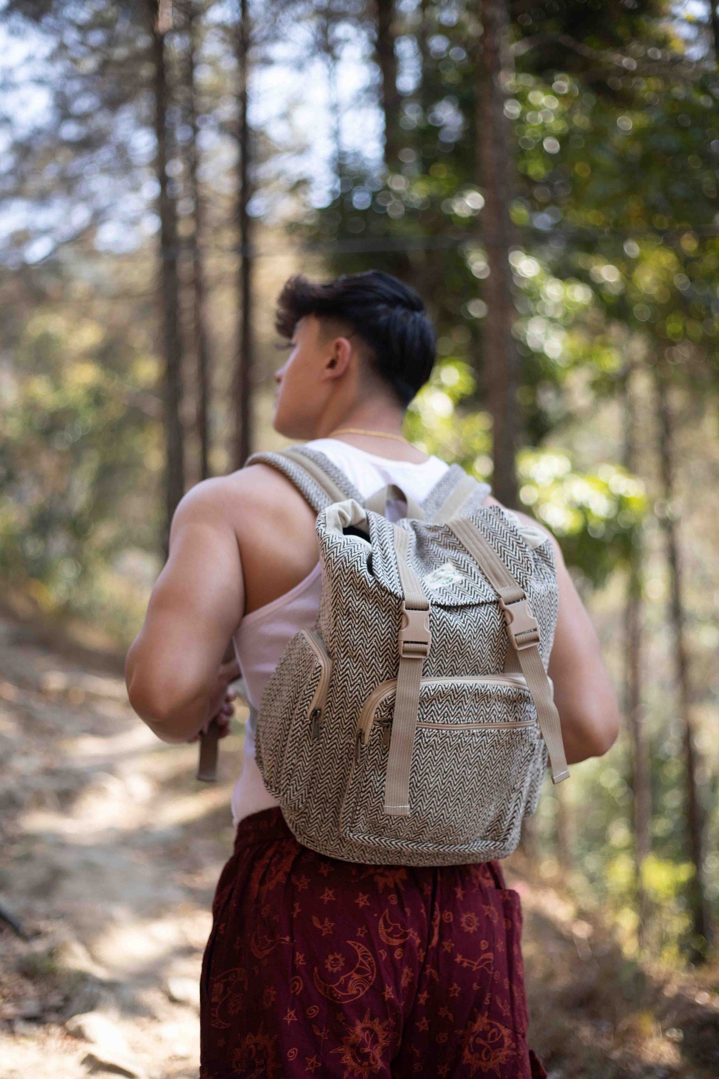Handmade Himalayan Cotton Backpack: Eco-Friendly Nepal Travel Rucksack