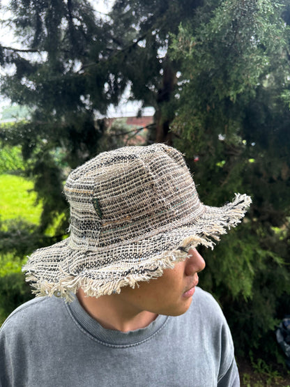 Hemp Sun Hat with Brim: Handmade Eco-Friendly Festival Hat