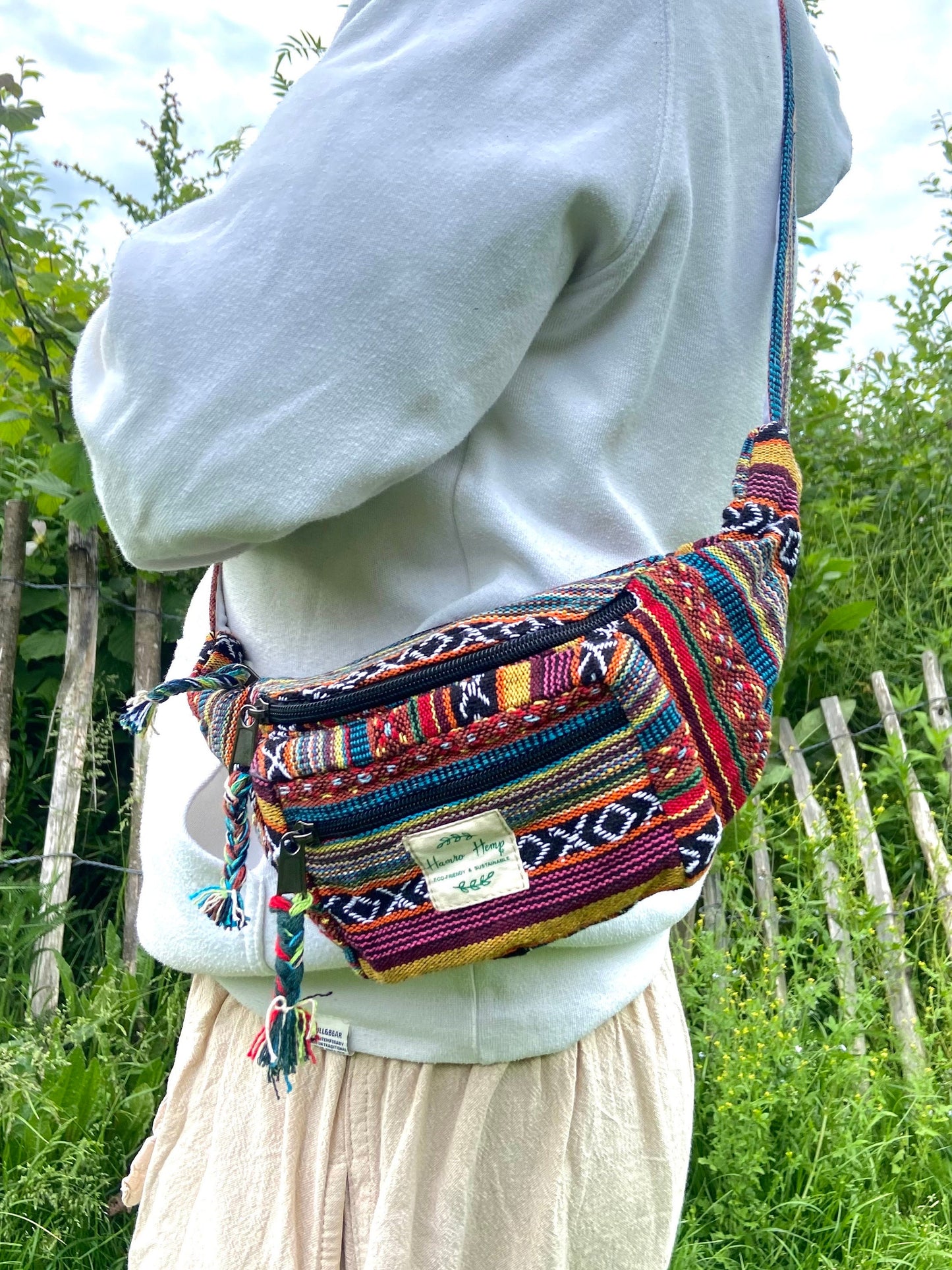 Ethnic Cotton Bum Bag: Handmade Hippie Festival Fanny Pack