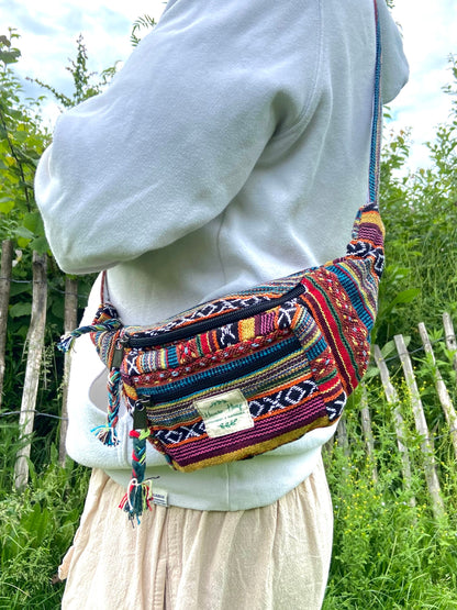 Ethnic Cotton Bum Bag: Handmade Hippie Festival Fanny Pack