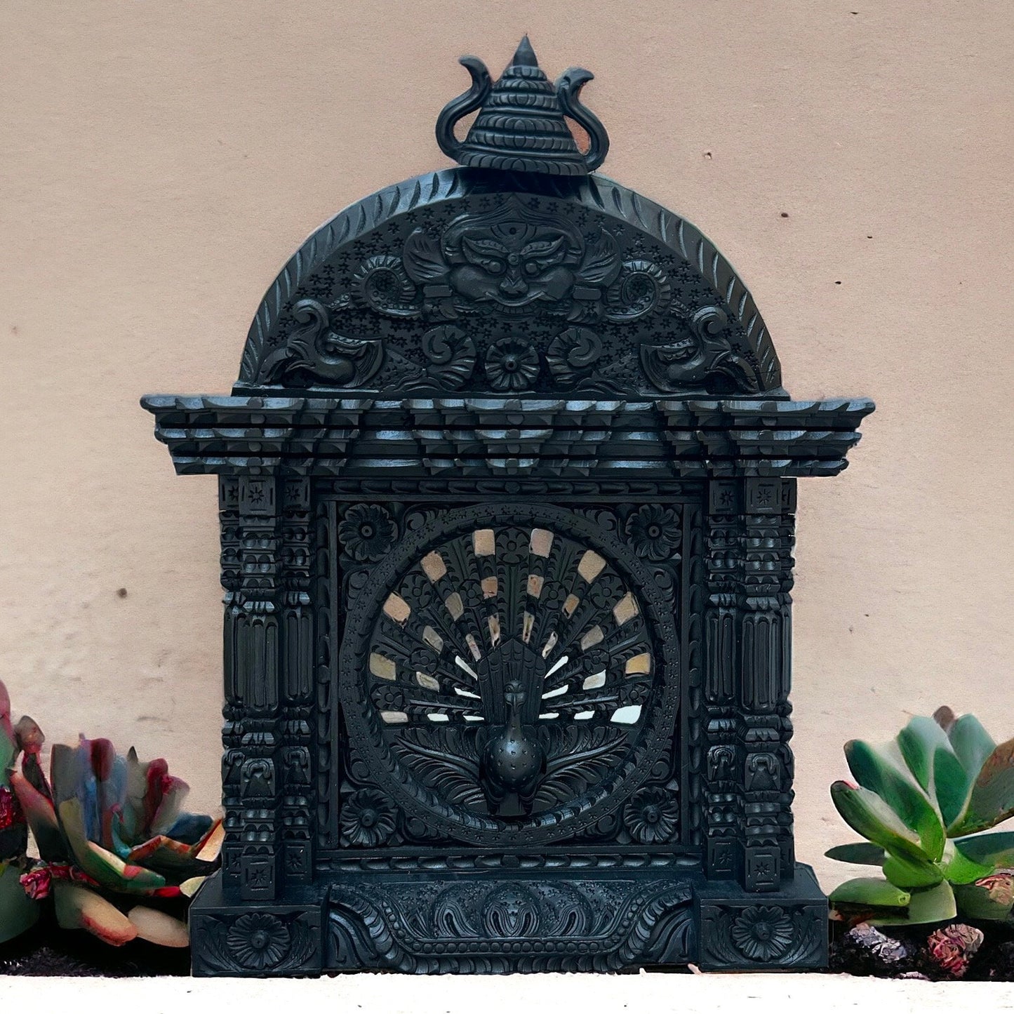 Exquisite Hand Carved Wooden Antique Nepal Window Design Showcase - Unique Artisan MasterpieceHome Decor