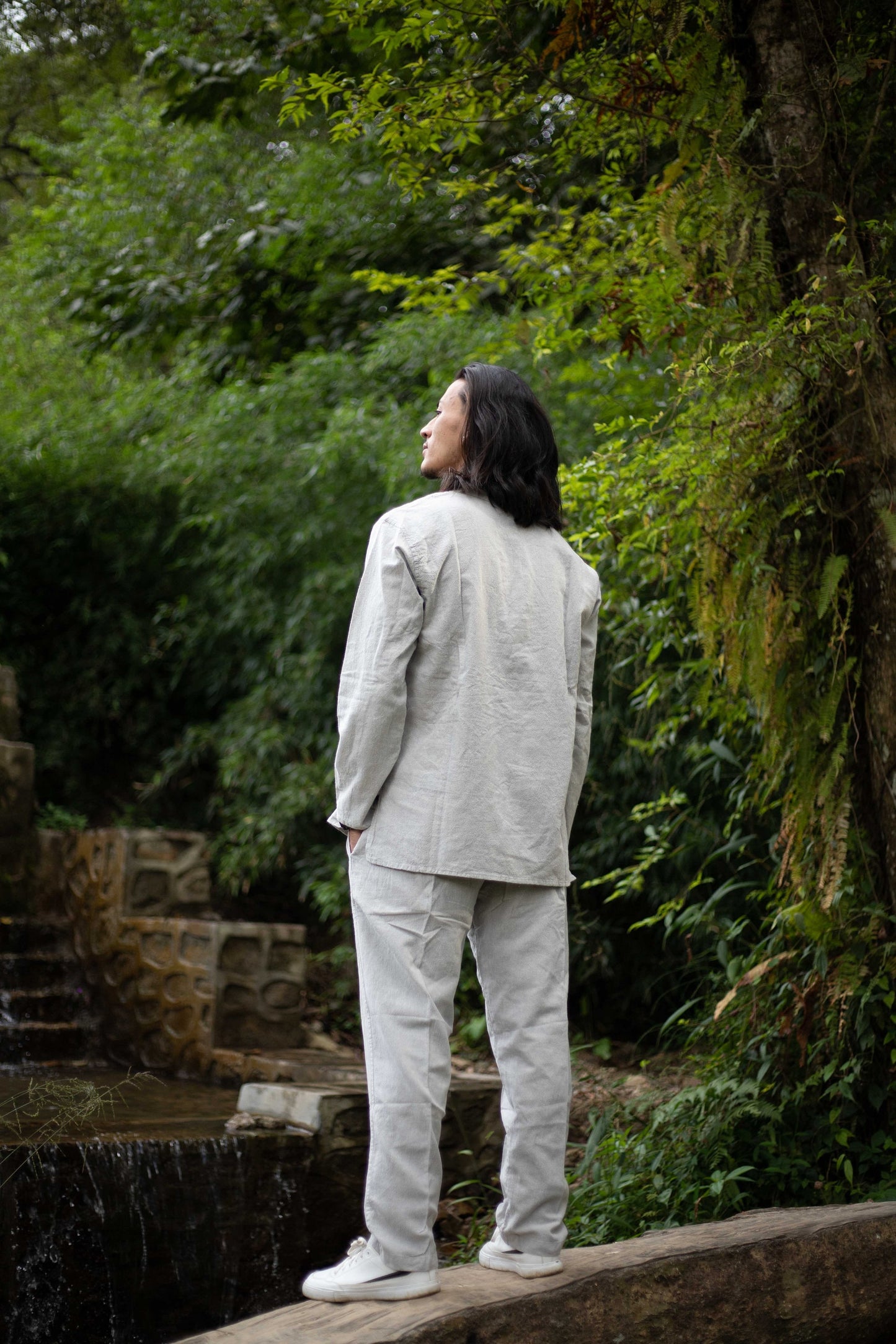 Hemp Cotton Trouser Set: Nepalese Stone Washed Kurta Shirt