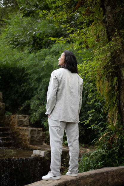 Hemp Cotton Trouser Set: Nepalese Stone Washed Kurta Shirt