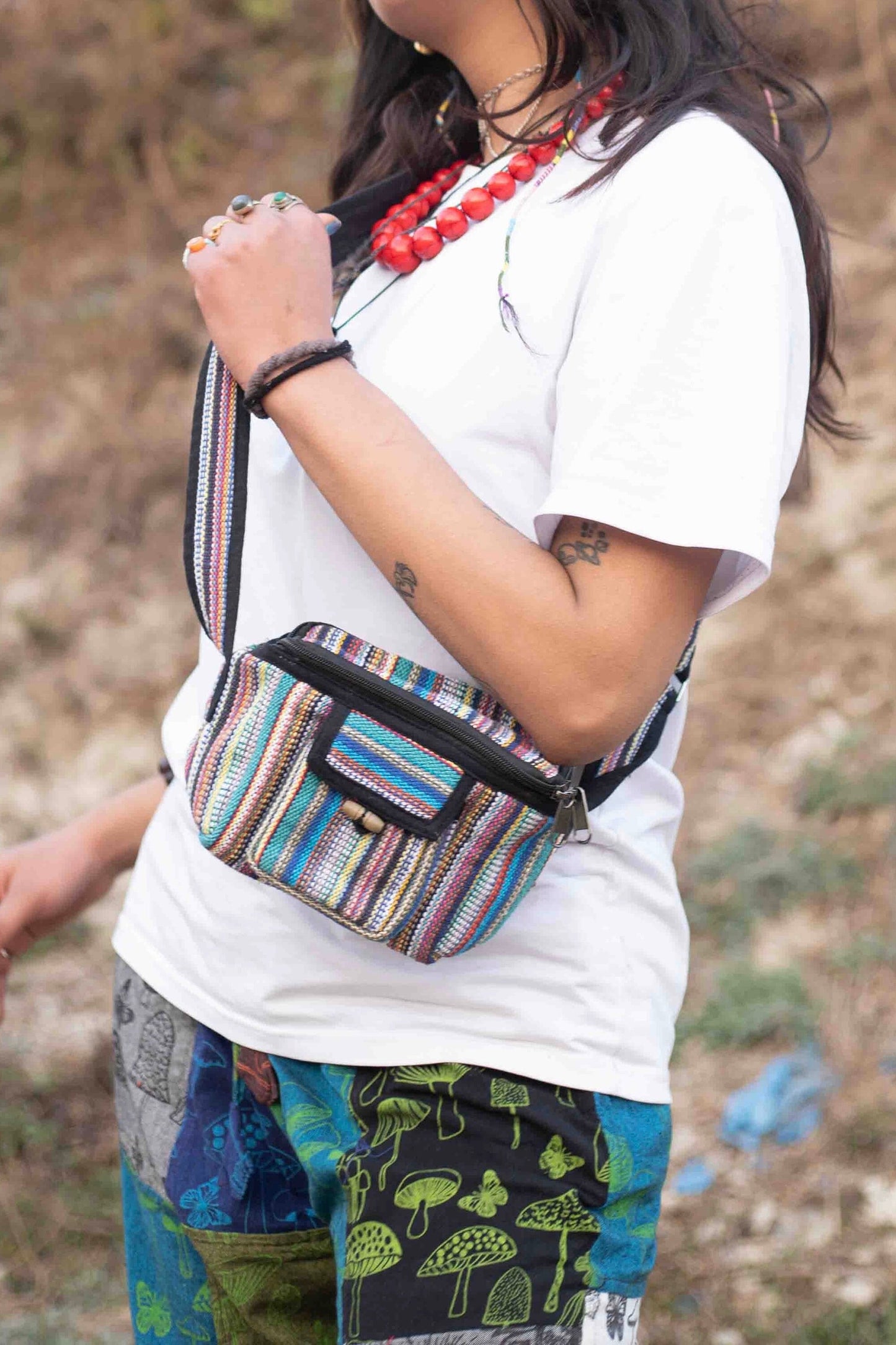 Handmade Cotton Camera Bag: Adjustable Strap Travel Case
