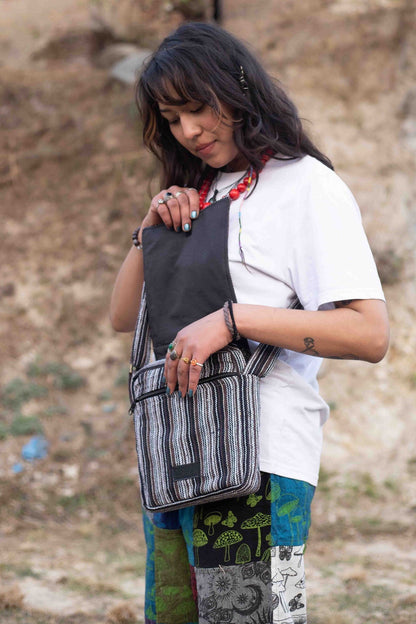 Himalayan Cotton Crossbody Bag: Handmade Hippie Shoulder Bag
