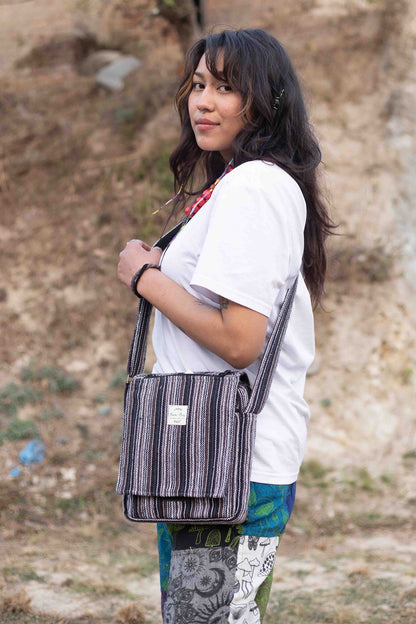 Himalayan Cotton Crossbody Bag: Handmade Hippie Shoulder Bag