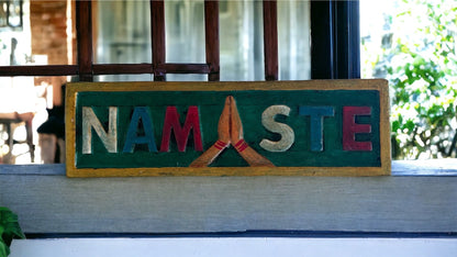 Namaste Wooden Wall Hanging | Handcrafted Spiritual Decor