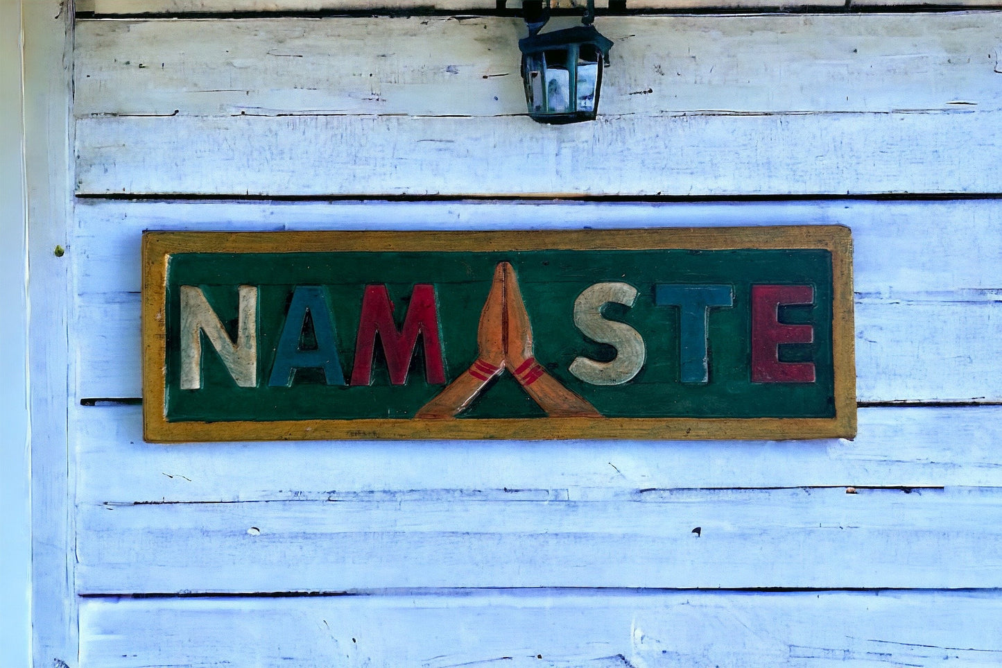 Namaste Wooden Wall Hanging | Handcrafted Spiritual Decor