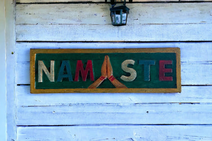 Namaste Wooden Wall Hanging | Handcrafted Spiritual Decor