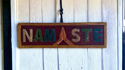 Namaste Wooden Wall Hanging | Handcrafted Spiritual Decor
