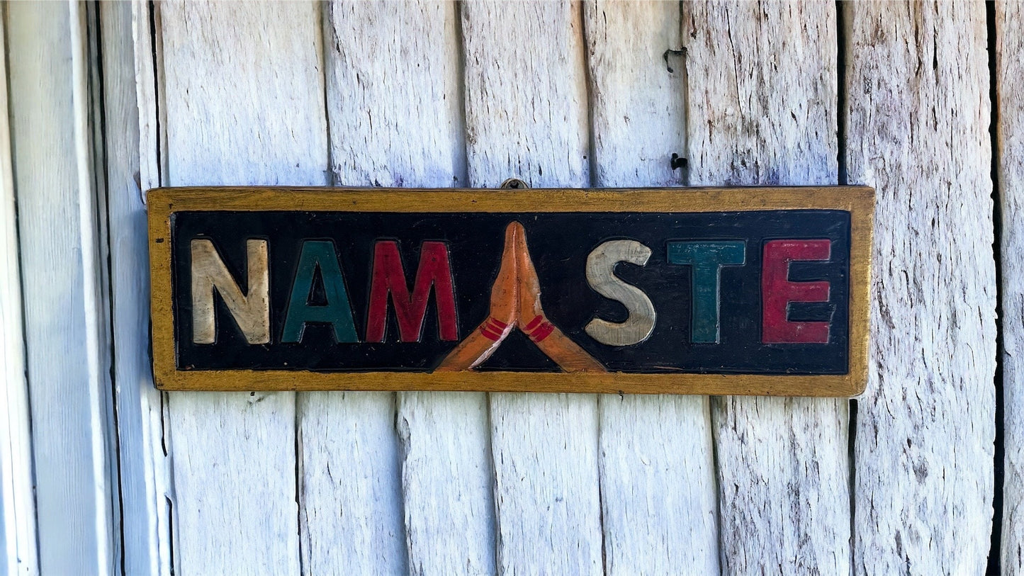 Namaste Wooden Wall Hanging | Handcrafted Spiritual Decor