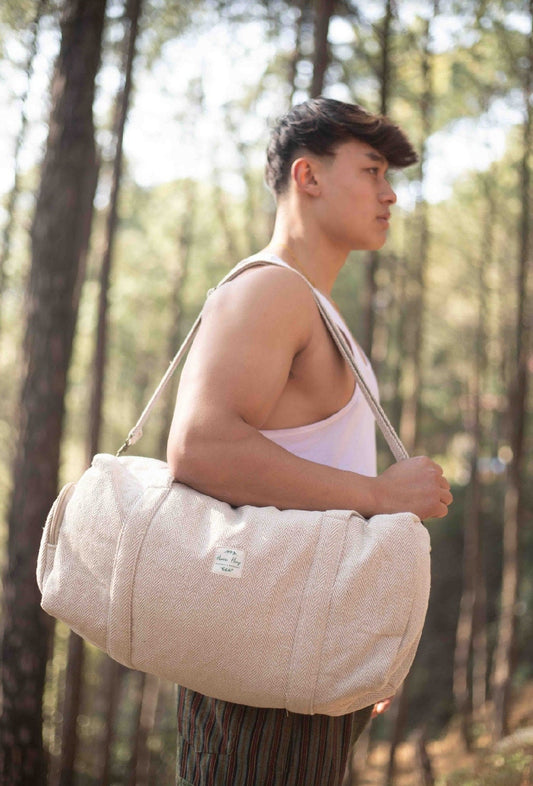 Pure Cotton Duffel Bag: Handmade Travel Holdall