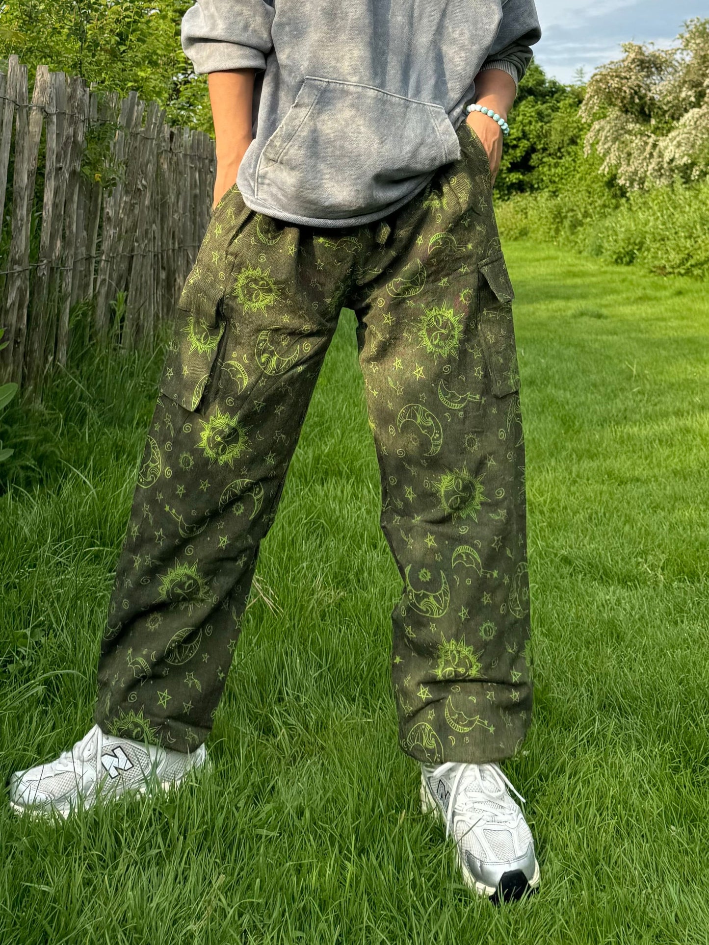Unisex Sun & Moon Print Cotton Hippie Pants - Festival Joggers
