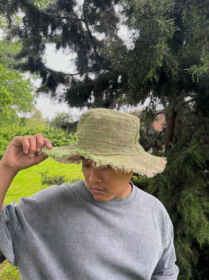 Hemp Sun Hat with Brim: Handmade Eco-Friendly Festival Hat