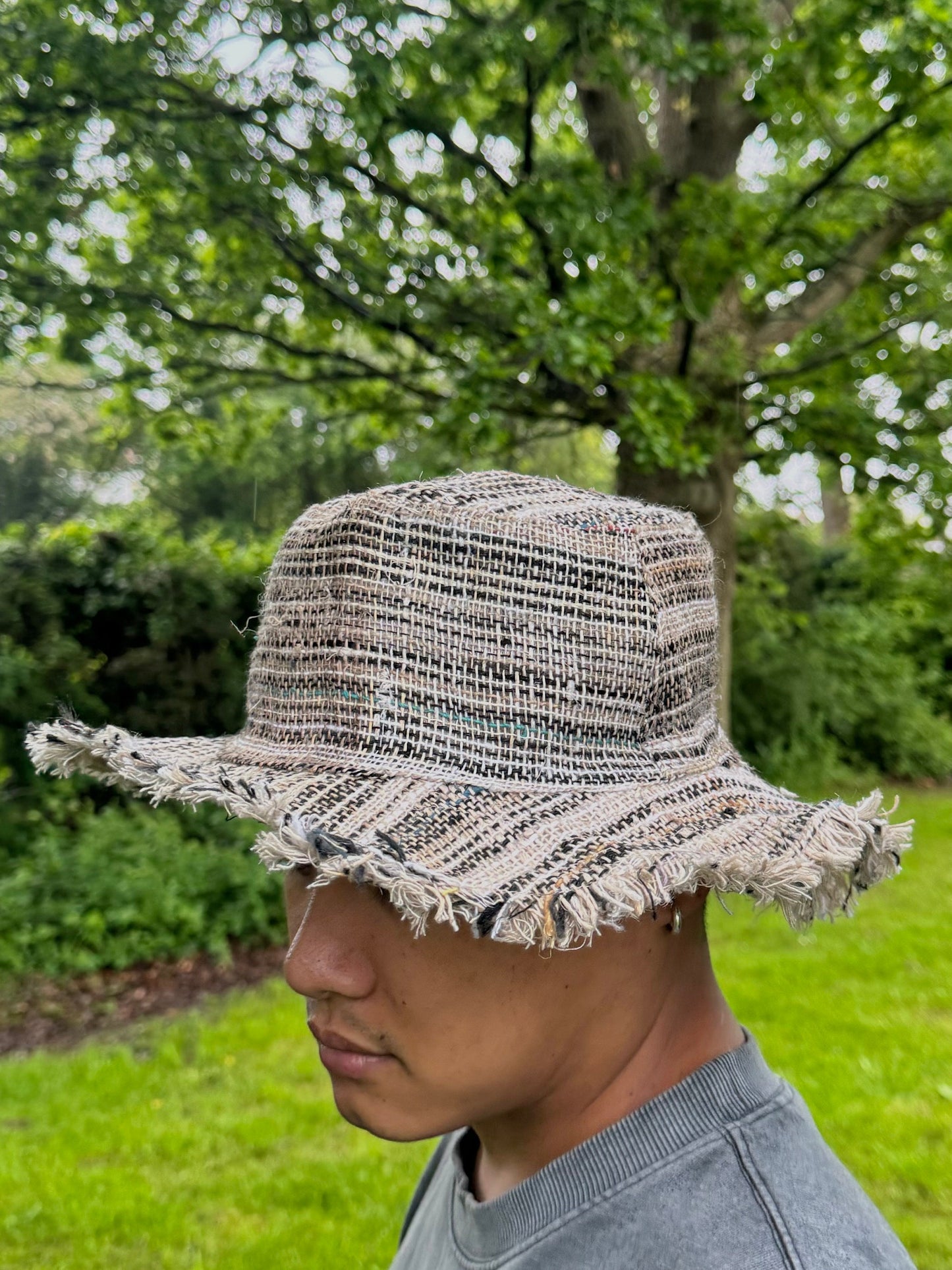 Hemp Sun Hat with Brim: Handmade Eco-Friendly Festival Hat