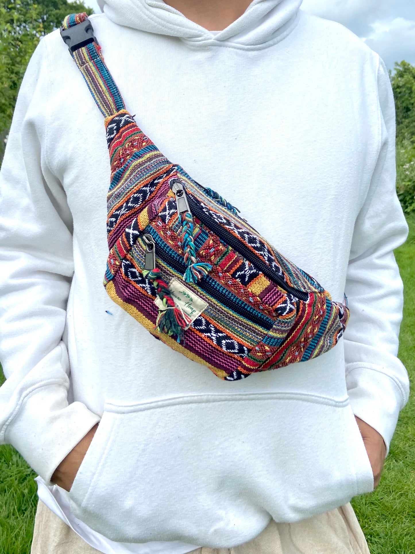 Ethnic Cotton Bum Bag: Handmade Hippie Festival Fanny Pack