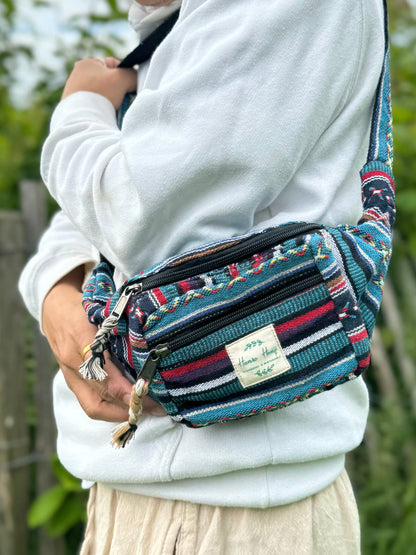 Ethnic Cotton Print Bum Bag: Handmade Hippie Festival Fanny Pack