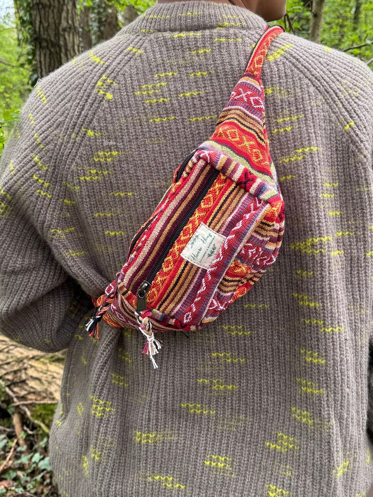 Ethnic Cotton Bum Bag: Handmade Hippie Festival Fanny Pack