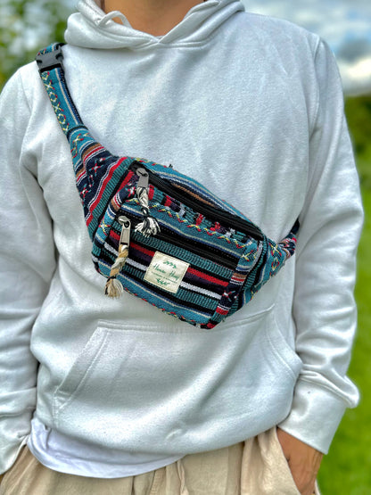 Ethnic Cotton Print Bum Bag: Handmade Hippie Festival Fanny Pack