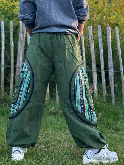 Hippie Cotton trouser | Hippy Festival Pants| Mushroom Embroidery Design | Boho Yoga Harem Pants| Made in Nepal | Sustainable Fashion |