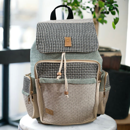 Fairtrade Cotton Aztec Print Backpack - Durable Unisex Hippie Bag for Holidays and Everyday Use