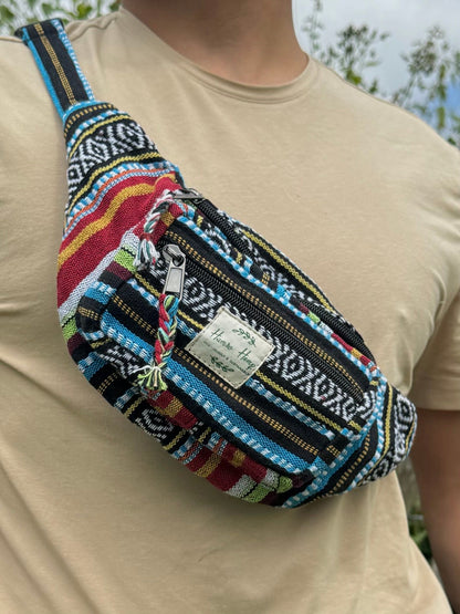 Ethnic Cotton Print Bum Bag: Handmade Hippie Festival Fanny Pack