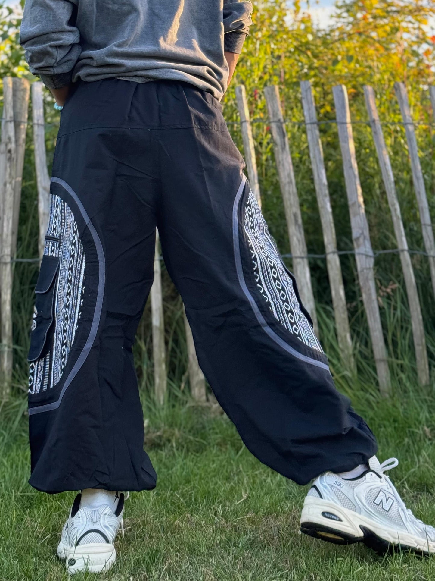 Hippie Cotton trouser | Hippy Festival Pants| Mushroom Embroidery Design | Boho Yoga Harem Pants| Made in Nepal | Sustainable Fashion |