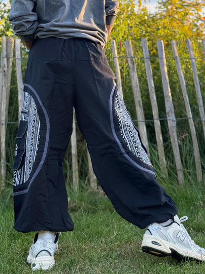 Hippie Cotton trouser | Hippy Festival Pants| Mushroom Embroidery Design | Boho Yoga Harem Pants| Made in Nepal | Sustainable Fashion |