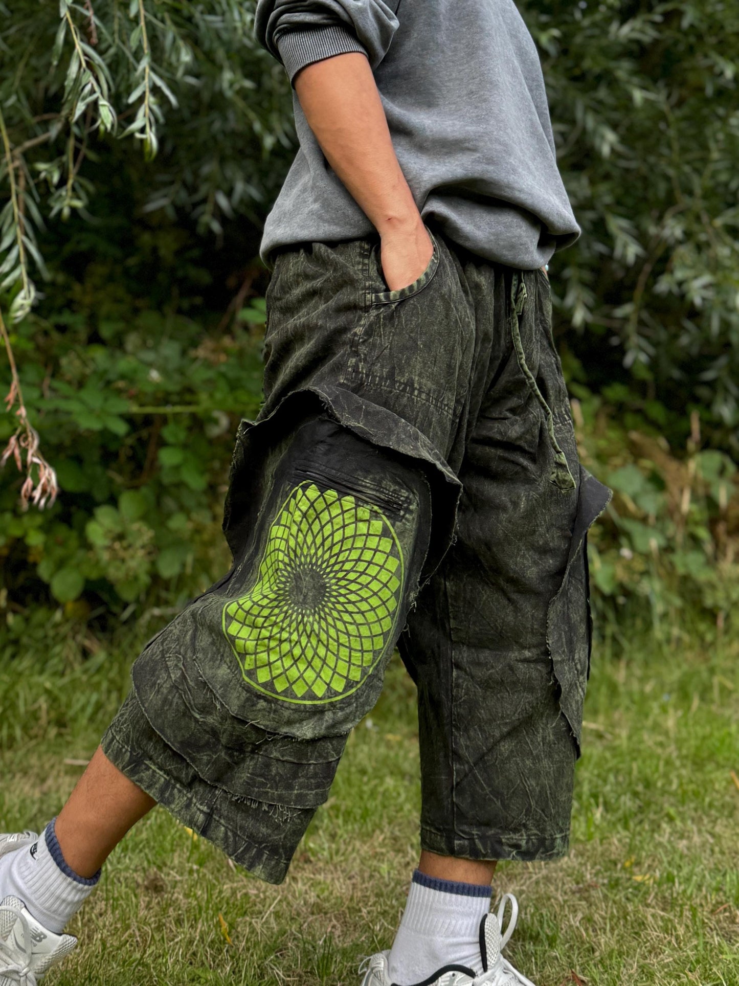 Unisex Mandala Print Cotton Shorts: Boho Festival Pants