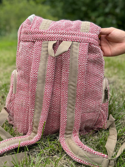 Handmade Cotton Travel Backpack: Eco-Friendly Nepal Rucksack