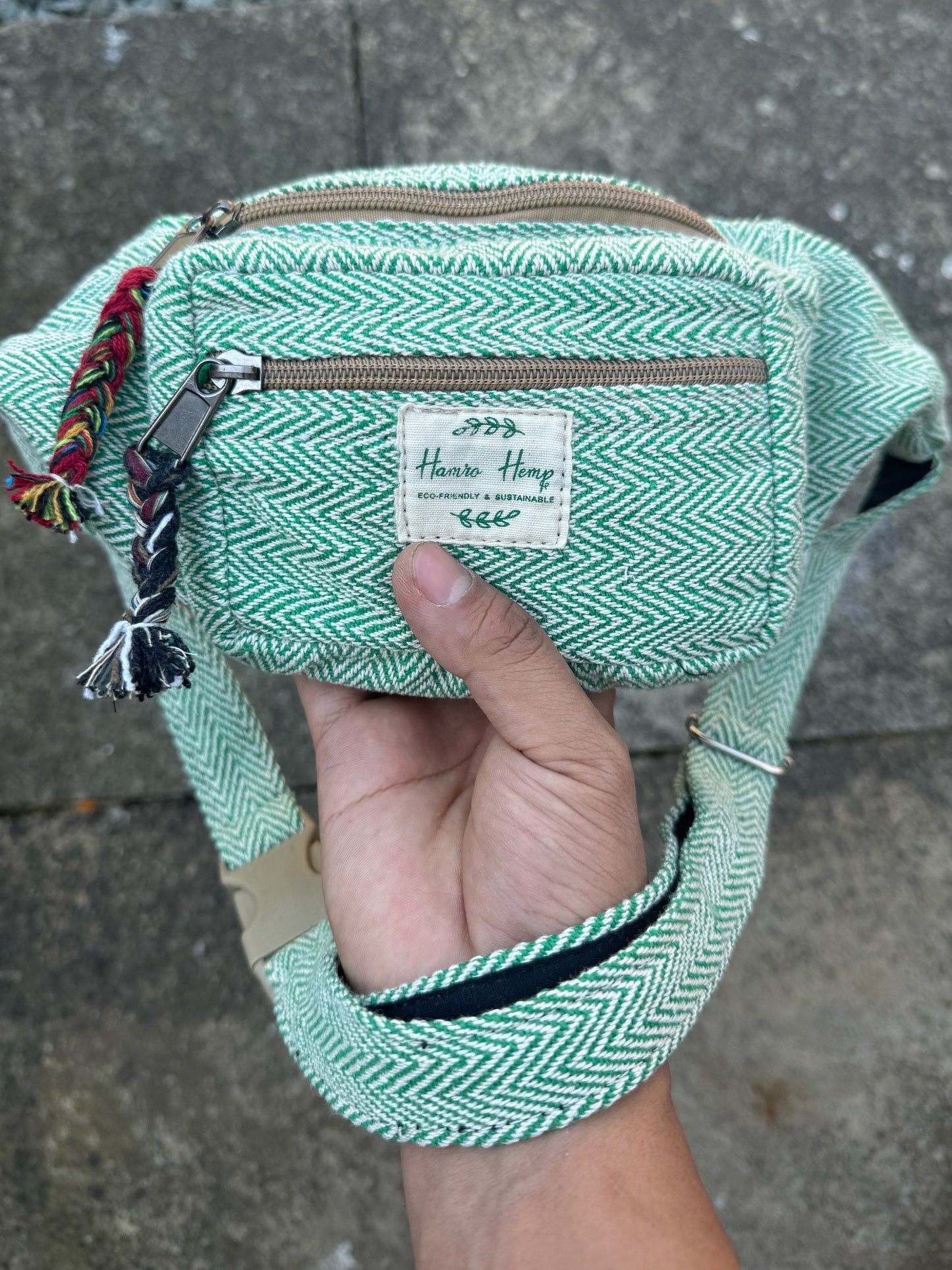 Cotton Bum Bag: Handmade Hippie Festival Shoulder Bag