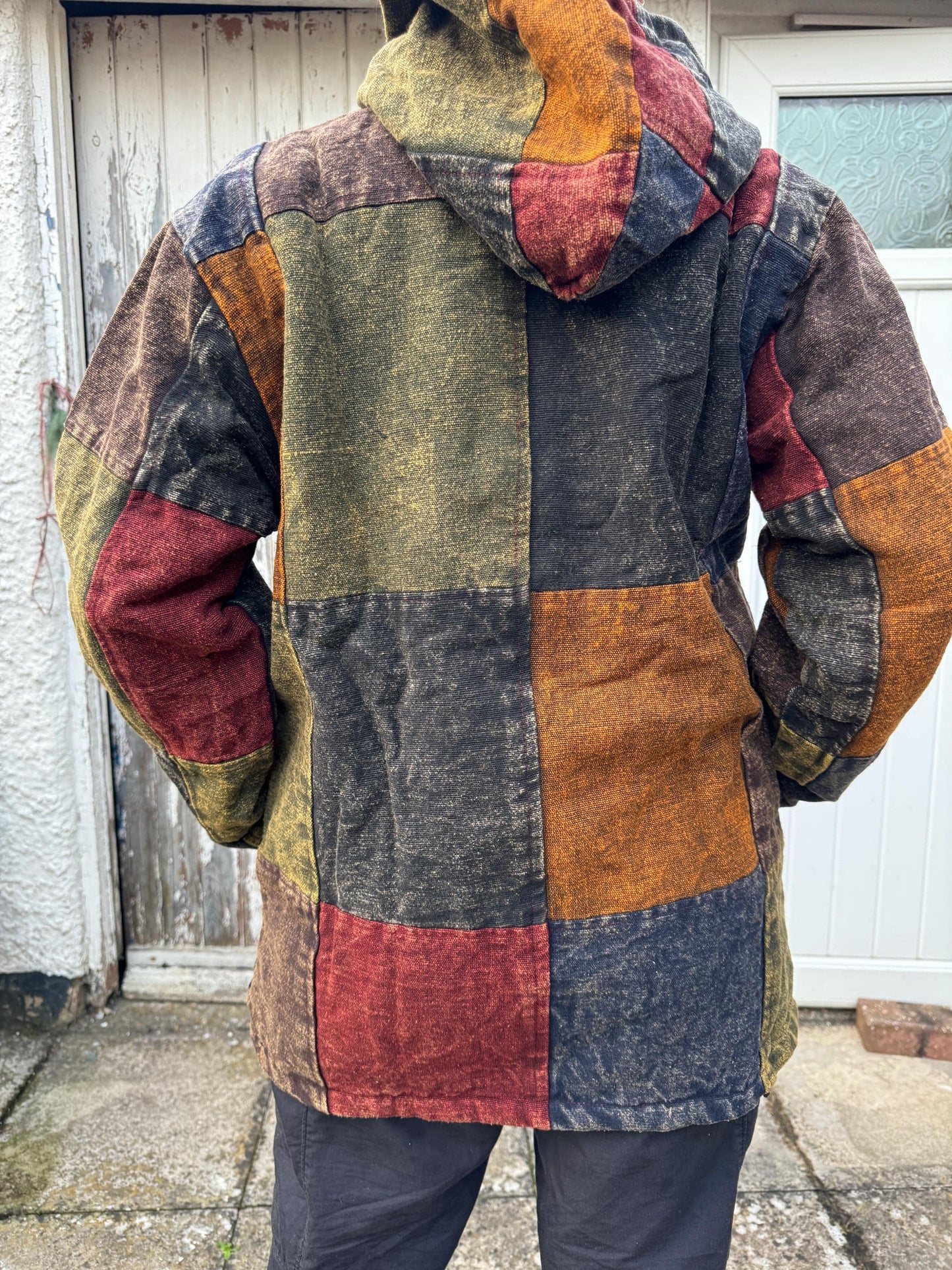 Patchwork Fleece Hoodie: Unisex Winter Hippie Jacket