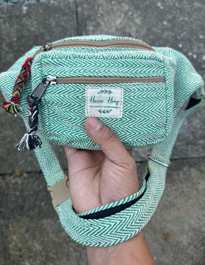 Knitted Cotton Bum Bag: Handmade Hippie Festival Fanny Pack
