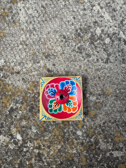 Hand Painted Wooden Incense Holder, Floral Boho Meditation Yoga Decor