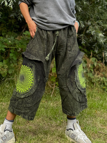 Unisex Mandala Print Cotton Shorts: Boho Festival Pants