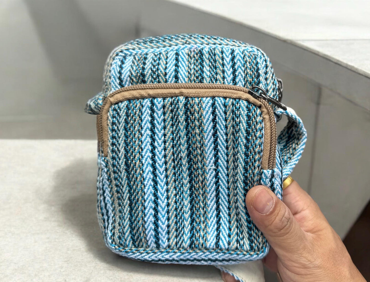 Boho Himalayan Cotton Crossbody Bag: Eco-Friendly Mini Purse